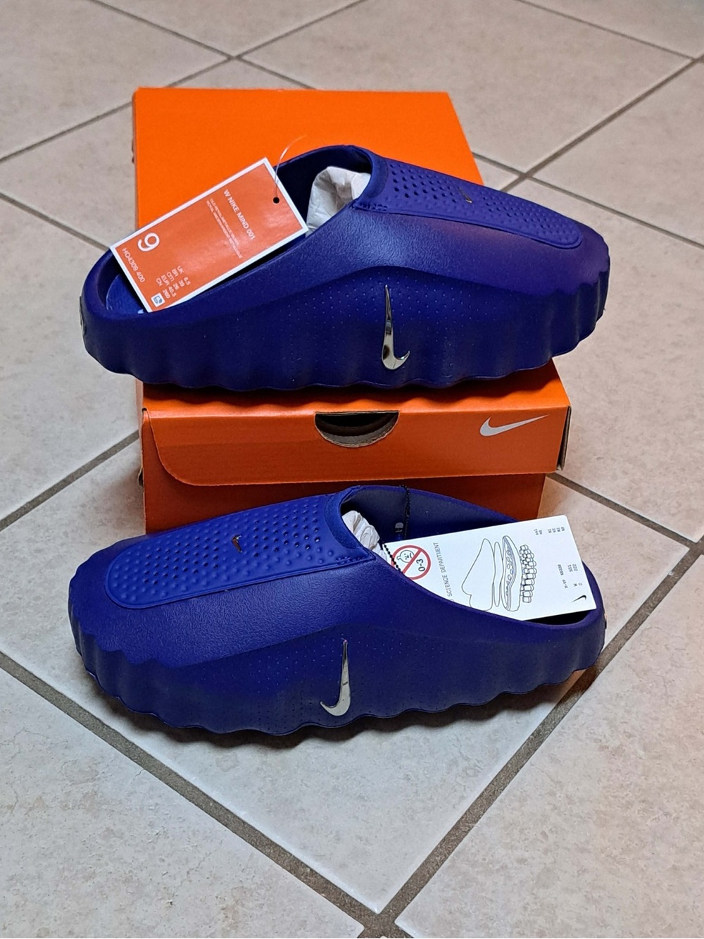Nike Mind 001 Women's Pregame Mule "Old Royal" - Blue - Women's size 9